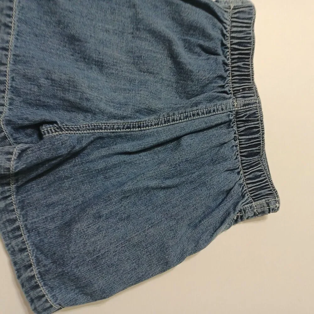 OshKosh Girls 6 Blue Jean‎ Skort Ancor Pocket Elastic Waist Pull On 100% Cotton